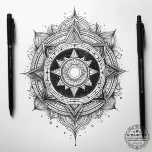 Tattoo sketch cosmic essence - эскиз тату (№1757840052_0, 14.09.2025 08:54) — tattoo-photo.ru