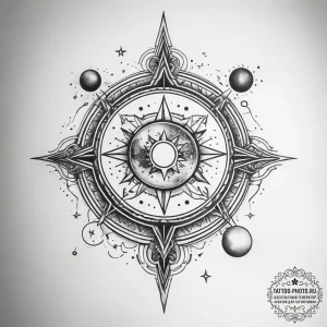 Tattoo sketch cosmic scene - эскиз тату (№1757840831_0, 14.09.2025 09:07) — tattoo-photo.ru