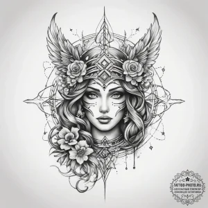 Tattoo sketch cosmic life, tattoo sketch desi... - эскиз тату (№1757843357_0, 14.09.2025 09:49) — tattoo-photo.ru