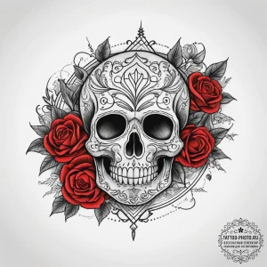 Tattoo sketch embroidery hoop with a floral d... - эскиз тату (№1757843552_0, 14.09.2025 09:52) — tattoo-photo.ru