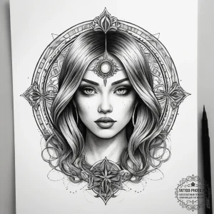 Tattoo sketch the ring samara coming out of t... - эскиз тату (№1757848535_0, 14.09.2025 11:15) — tattoo-photo.ru