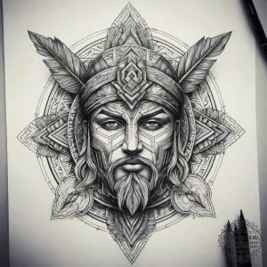 Tattoo sketch soldier with a knot, artistic t... - эскиз тату (№1757848730_0, 14.09.2025 11:18) — tattoo-photo.ru