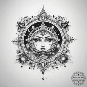 Tattoo sketch cosmic tale - эскиз тату (№1757850496_0, 14.09.2025 11:48) — tattoo-photo.ru