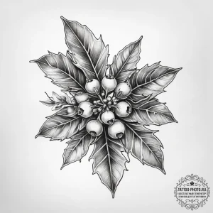 Tattoo sketch mistletoe berry - эскиз тату (№1757850690_0, 14.09.2025 11:51) — tattoo-photo.ru