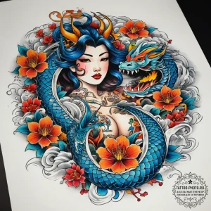 Tattoo sketch old school пин-ап, tattoo flash... - эскиз тату (№1757850884_0, 14.09.2025 11:54) — tattoo-photo.ru