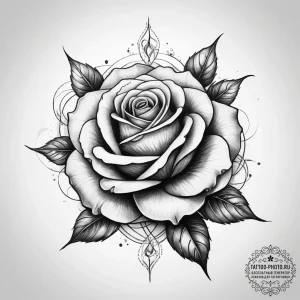 Tattoo sketch enchanted rose - эскиз тату (№1757853307_0, 14.09.2025 12:35) — tattoo-photo.ru