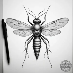 Tattoo sketch mosquito, concept art for tatto... - эскиз тату (№1757853508_0, 14.09.2025 12:38) — tattoo-photo.ru