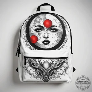 Tattoo sketch backpack with a moon, ink illus... - эскиз тату (№1757854293_0, 14.09.2025 12:51) — tattoo-photo.ru