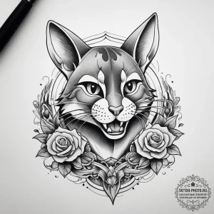 Tattoo sketch tom and jerry with a knife, art... - эскиз тату (№1757854492_0, 14.09.2025 12:54) — tattoo-photo.ru