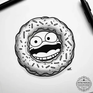 Tattoo sketch the simpsons donut - эскиз тату (№1757859768_0, 14.09.2025 14:22) — tattoo-photo.ru
