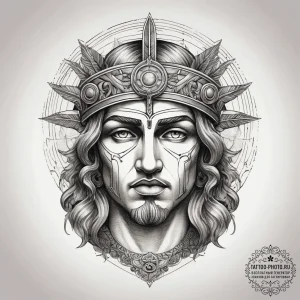 Tattoo sketch roman god mars, tattoo flash sh... - эскиз тату (№1757860736_0, 14.09.2025 14:38) — tattoo-photo.ru