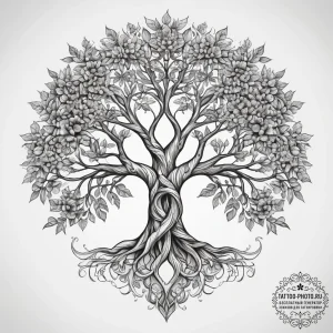 Tattoo sketch yggdrasil branches, tattoo draw... - эскиз тату (№1757862487_0, 14.09.2025 15:08) — tattoo-photo.ru