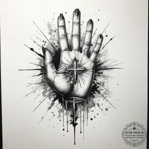 Tattoo sketch hands with a brush, tattoo draw... - эскиз тату (№1757864462_0, 14.09.2025 15:41) — tattoo-photo.ru