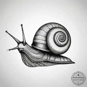 Tattoo sketch snail, ink illustration for tat... - эскиз тату (№1757866053_0, 14.09.2025 16:07) — tattoo-photo.ru
