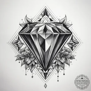 Tattoo sketch diamond tattoo, ink illustratio... - эскиз тату (№1757867017_0, 14.09.2025 16:23) — tattoo-photo.ru