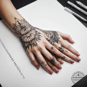 Tattoo sketch hands with a date - эскиз тату (№1757869772_0, 14.09.2025 17:09) — tattoo-photo.ru