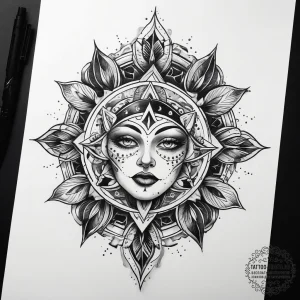 Tattoo sketch cosmic presence, artistic tatto... - эскиз тату (№1757876255_0, 14.09.2025 18:57) — tattoo-photo.ru