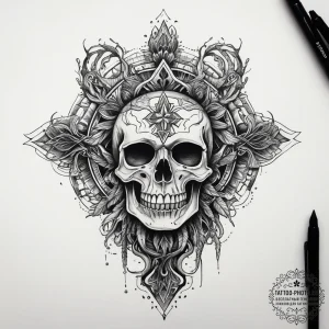 Tattoo sketch cosmic root, artistic tattoo sk... - эскиз тату (№1757878951_0, 14.09.2025 19:42) — tattoo-photo.ru