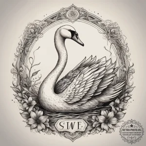 Tattoo sketch puns a swan that says "i'm a sw... - эскиз тату (№1757880326_0, 14.09.2025 20:05) — tattoo-photo.ru
