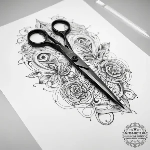 Tattoo sketch scissors - эскиз тату (№1757880714_0, 14.09.2025 20:11) — tattoo-photo.ru