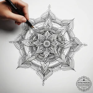 Tattoo sketch hands with a needle, concept ar... - эскиз тату (№1757885463_0, 14.09.2025 21:31) — tattoo-photo.ru