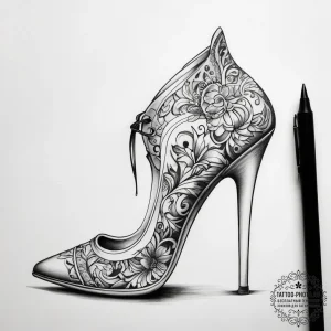 Tattoo sketch high heel tattoo - эскиз тату (№1757886269_0, 14.09.2025 21:44) — tattoo-photo.ru