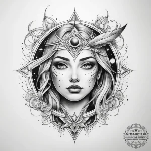 Tattoo sketch cosmic land - эскиз тату (№1757888258_0, 14.09.2025 22:17) — tattoo-photo.ru