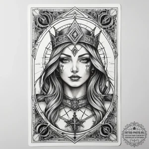Tattoo sketch tarot card magician, artistic t... - эскиз тату (№1757889842_0, 14.09.2025 22:44) — tattoo-photo.ru
