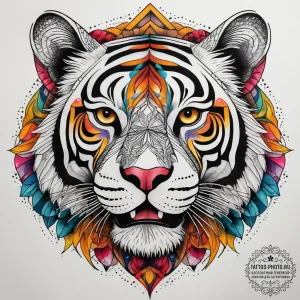 Tattoo sketch old school голова тигра, artist... - эскиз тату (№1757890431_0, 14.09.2025 22:53) — tattoo-photo.ru