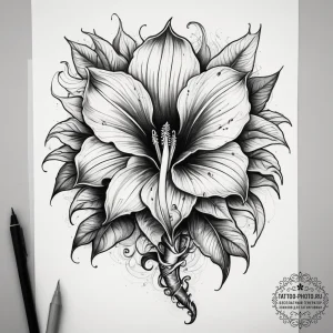 Tattoo sketch corpse flower, concept art for... - эскиз тату (№1757891024_0, 14.09.2025 23:03) — tattoo-photo.ru