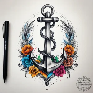 Tattoo sketch anchor, tattoo sketch design, v... - эскиз тату (№1757891227_0, 14.09.2025 23:07) — tattoo-photo.ru