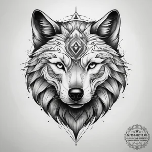 Tattoo sketch cosmic wolf, concept art for ta... - эскиз тату (№1757892818_0, 14.09.2025 23:33) — tattoo-photo.ru