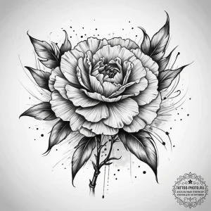 Tattoo sketch carnation, ink illustration for... - эскиз тату (№1757894383_0, 14.09.2025 23:59) — tattoo-photo.ru