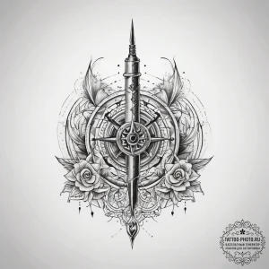 Tattoo sketch needle - эскиз тату (№1757894575_0, 15.09.2025 00:02) — tattoo-photo.ru