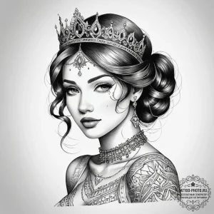 Tattoo sketch princess tattoo, tattoo drawing... - эскиз тату (№1757896562_0, 15.09.2025 00:36) — tattoo-photo.ru
