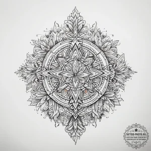 Tattoo sketch slavic embroidery pattern with... - эскиз тату (№1757897544_0, 15.09.2025 00:52) — tattoo-photo.ru