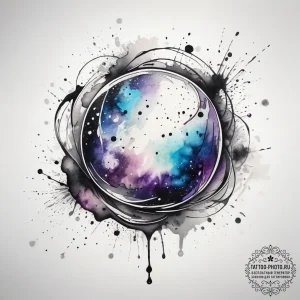 Tattoo sketch cosmic sphere, tattoo sketch de... - эскиз тату (№1757898136_0, 15.09.2025 01:02) — tattoo-photo.ru
