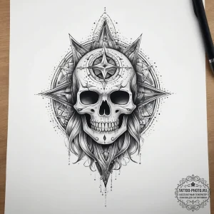 Tattoo sketch cosmic ghost, tattoo flash shee... - эскиз тату (№1757899695_0, 15.09.2025 01:28) — tattoo-photo.ru