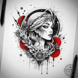 Tattoo sketch cosmic representation, artistic... - эскиз тату (№1757900683_0, 15.09.2025 01:44) — tattoo-photo.ru