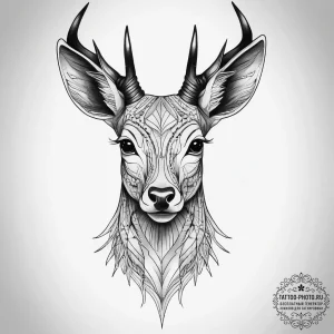 Tattoo sketch elegant doe tattoo, ink illustr... - эскиз тату (№1757901265_0, 15.09.2025 01:54) — tattoo-photo.ru