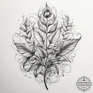 Tattoo sketch watercolor plant with a bleed,... - эскиз тату (№1757903219_0, 15.09.2025 02:26) — tattoo-photo.ru