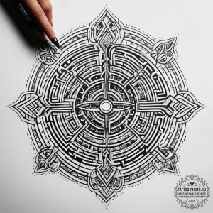 Tattoo sketch labyrinth, tattoo sketch design... - эскиз тату (№1757904791_0, 15.09.2025 02:53) — tattoo-photo.ru