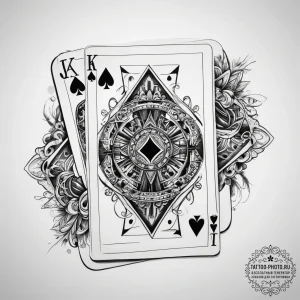 Tattoo sketch royal flush - эскиз тату (№1757906972_0, 15.09.2025 03:29) — tattoo-photo.ru
