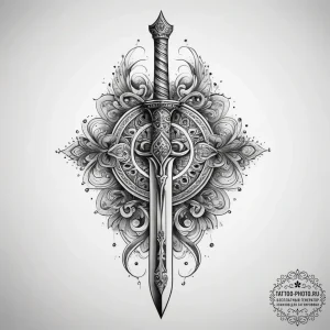 Tattoo sketch sword, artistic tattoo sketch,... - эскиз тату (№1757907763_0, 15.09.2025 03:42) — tattoo-photo.ru