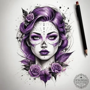 Tattoo sketch purple, artistic tattoo sketch,... - эскиз тату (№1757908350_0, 15.09.2025 03:52) — tattoo-photo.ru