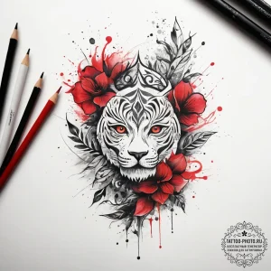 Tattoo sketch nature, tattoo flash sheet desi... - эскиз тату (№1757909925_0, 15.09.2025 04:18) — tattoo-photo.ru