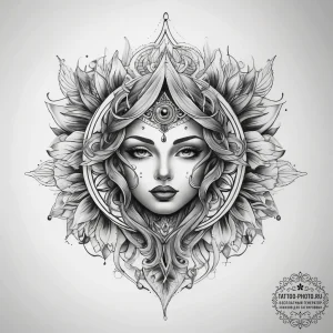 Tattoo sketch divine representation, artistic... - эскиз тату (№1757910730_0, 15.09.2025 04:32) — tattoo-photo.ru