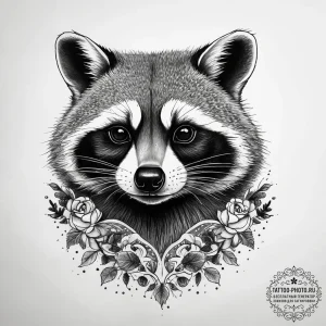 Tattoo sketch raccoon, tattoo flash sheet des... - эскиз тату (№1757911313_0, 15.09.2025 04:41) — tattoo-photo.ru
