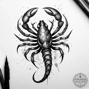 Tattoo sketch scorpion with a knife, tattoo d... - эскиз тату (№1757911506_0, 15.09.2025 04:45) — tattoo-photo.ru