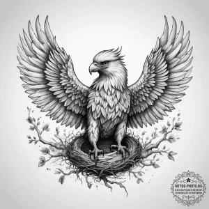 Tattoo sketch griffin nest, tattoo drawing ou... - эскиз тату (№1757911699_0, 15.09.2025 04:48) — tattoo-photo.ru
